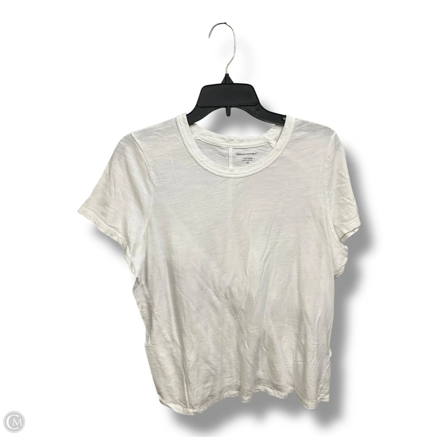 Top Short Sleeve By Banana Republic In White, Size: Xxl