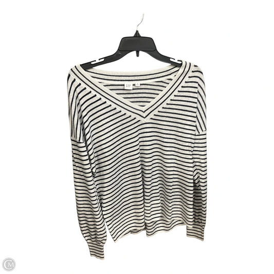 Top Long Sleeve By Gap In Blue & White, Size: M
