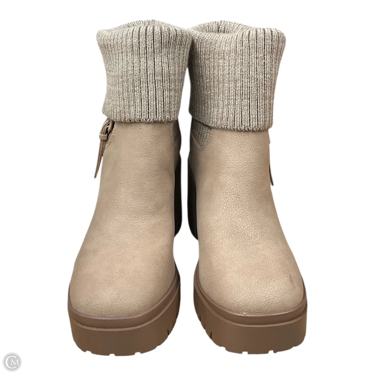 Boots Ankle Heels By Soda In Tan, Size: 6