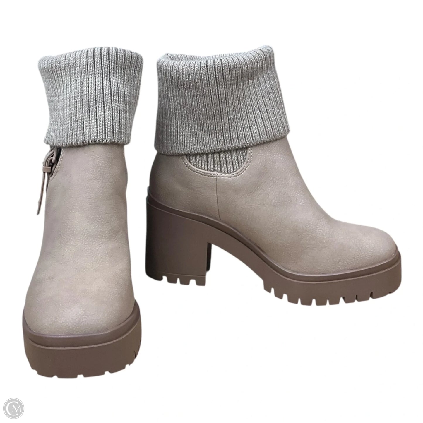 Boots Ankle Heels By Soda In Tan, Size: 6
