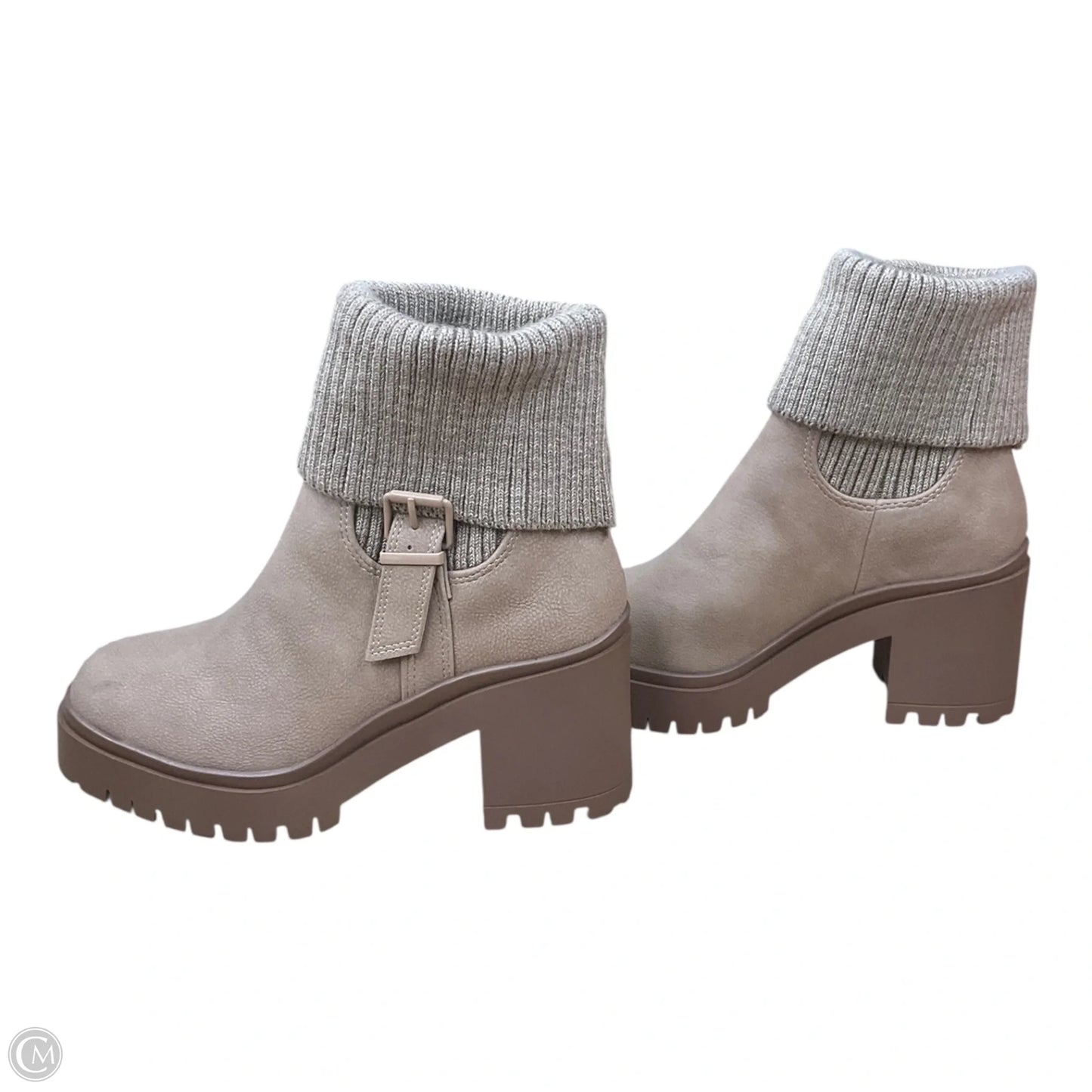 Boots Ankle Heels By Soda In Tan, Size: 6
