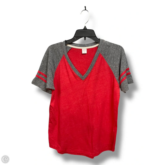 Top Short Sleeve By Homage In Grey & Red, Size: M