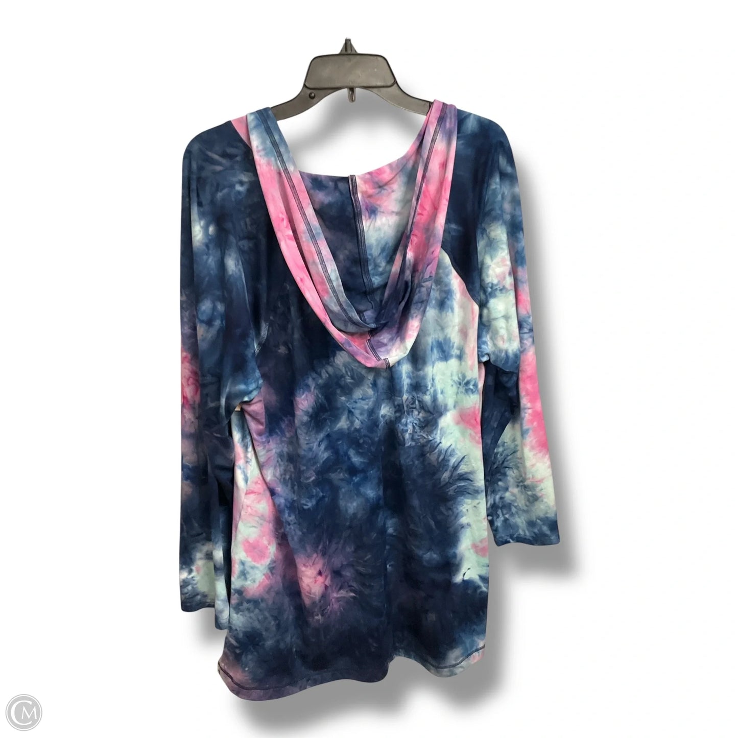 Athletic Top Long Sleeve Hoodie By Livi Active In Tie Dye Print, Size: 2x