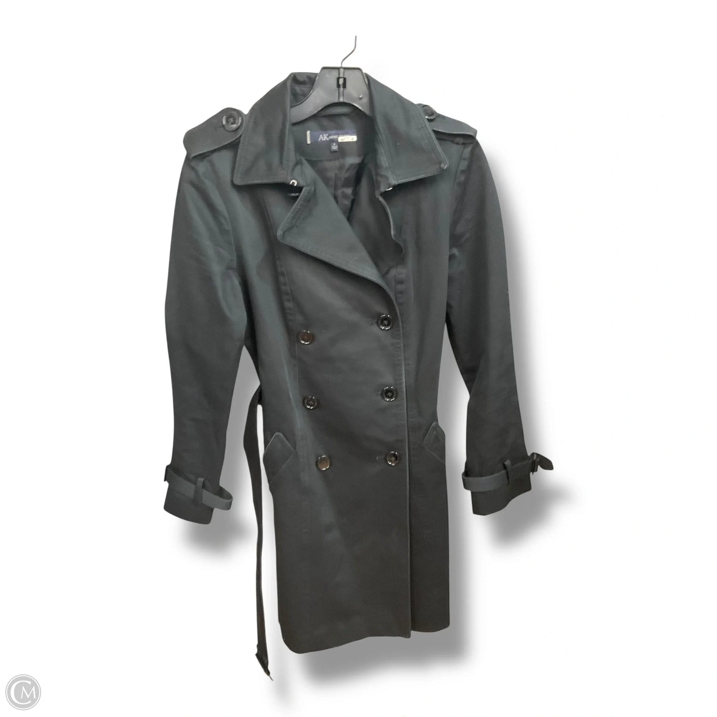 Coat Trench Coat By Anne Klein In Black, Size: S