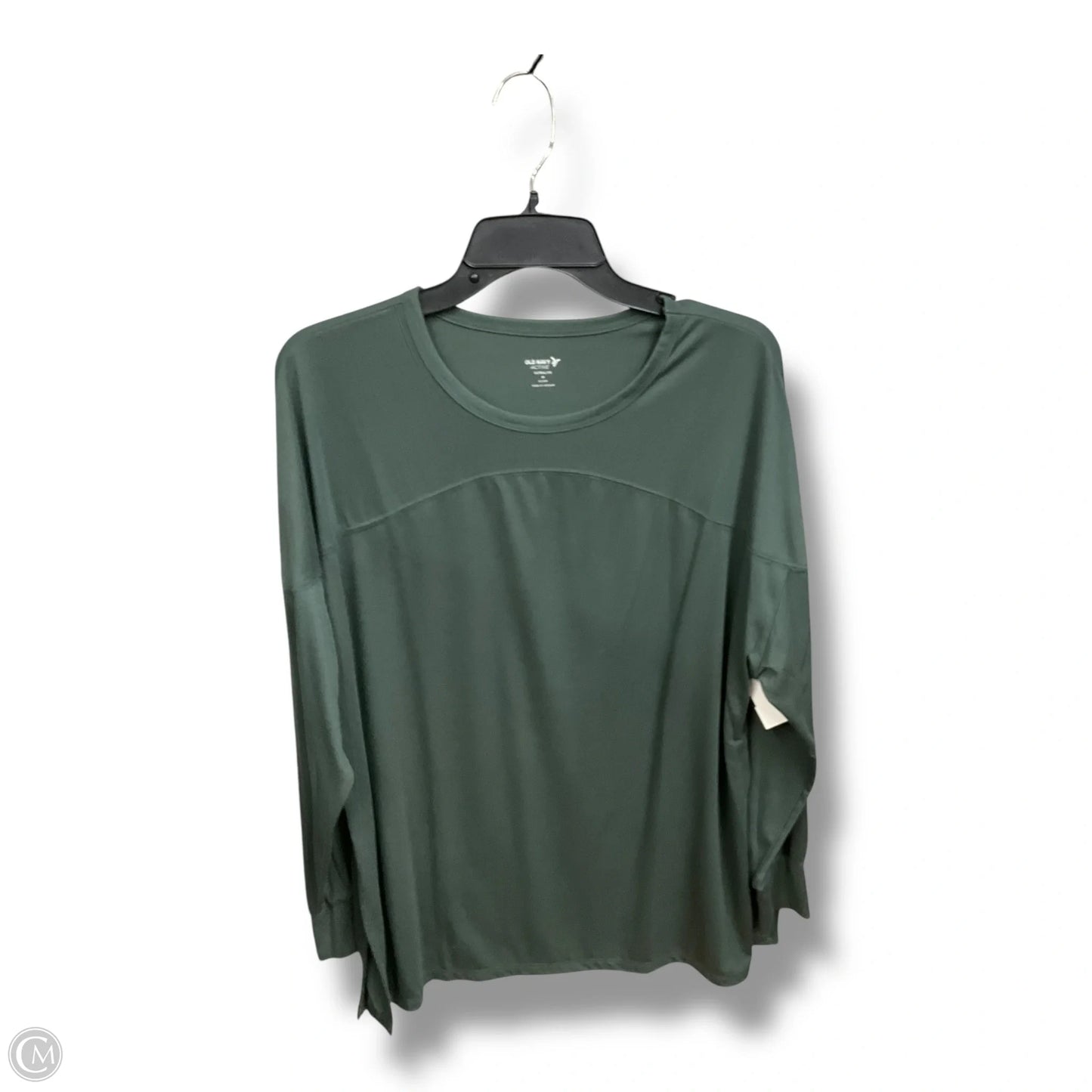 Athletic Top Long Sleeve Collar By Old Navy In Green, Size: M