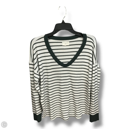 Athletic Top Long Sleeve Collar By Lou And Grey In Striped Pattern, Size: M