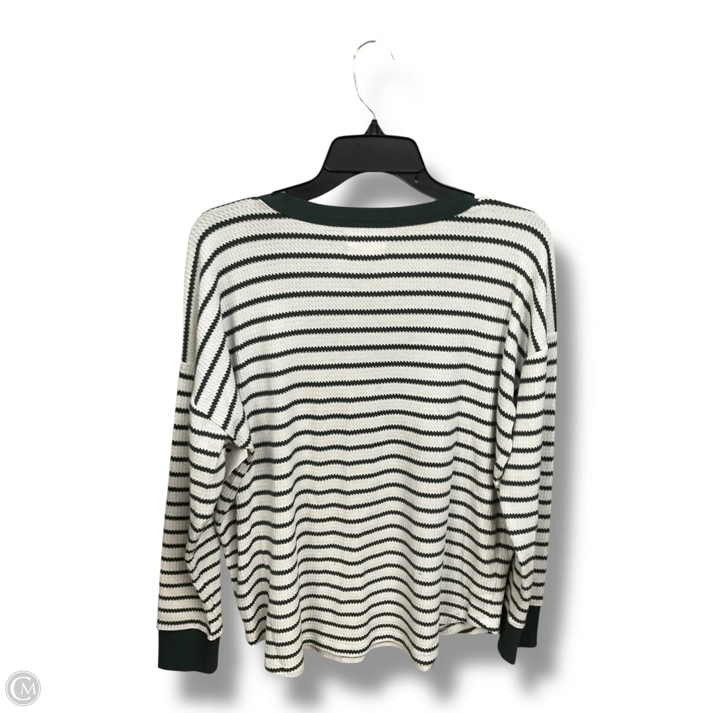 Athletic Top Long Sleeve Collar By Lou And Grey In Striped Pattern, Size: M