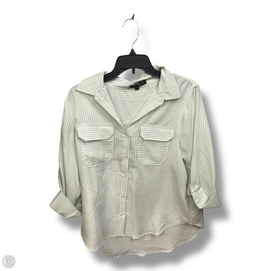 Blouse Long Sleeve By Velvet Heart In Striped Pattern, Size: L