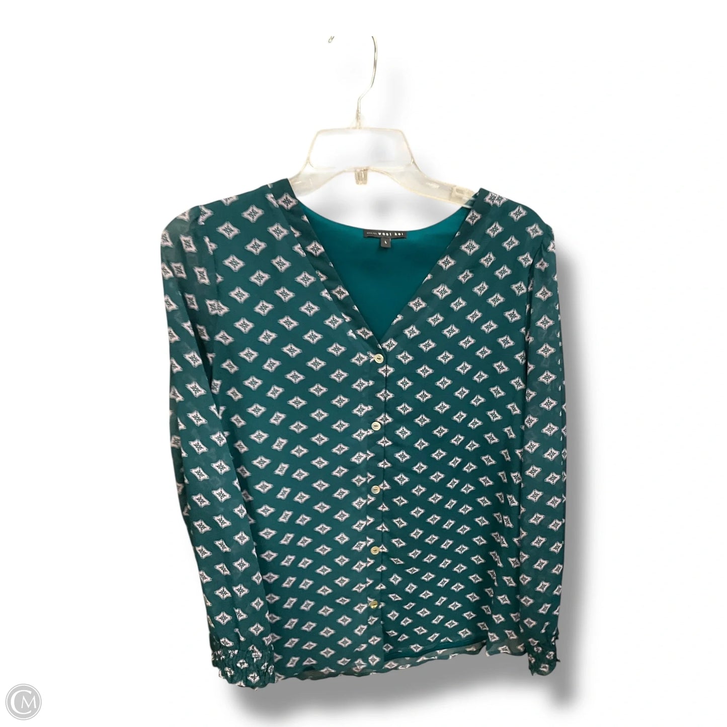 Top Long Sleeve By West Kei In Green, Size: L