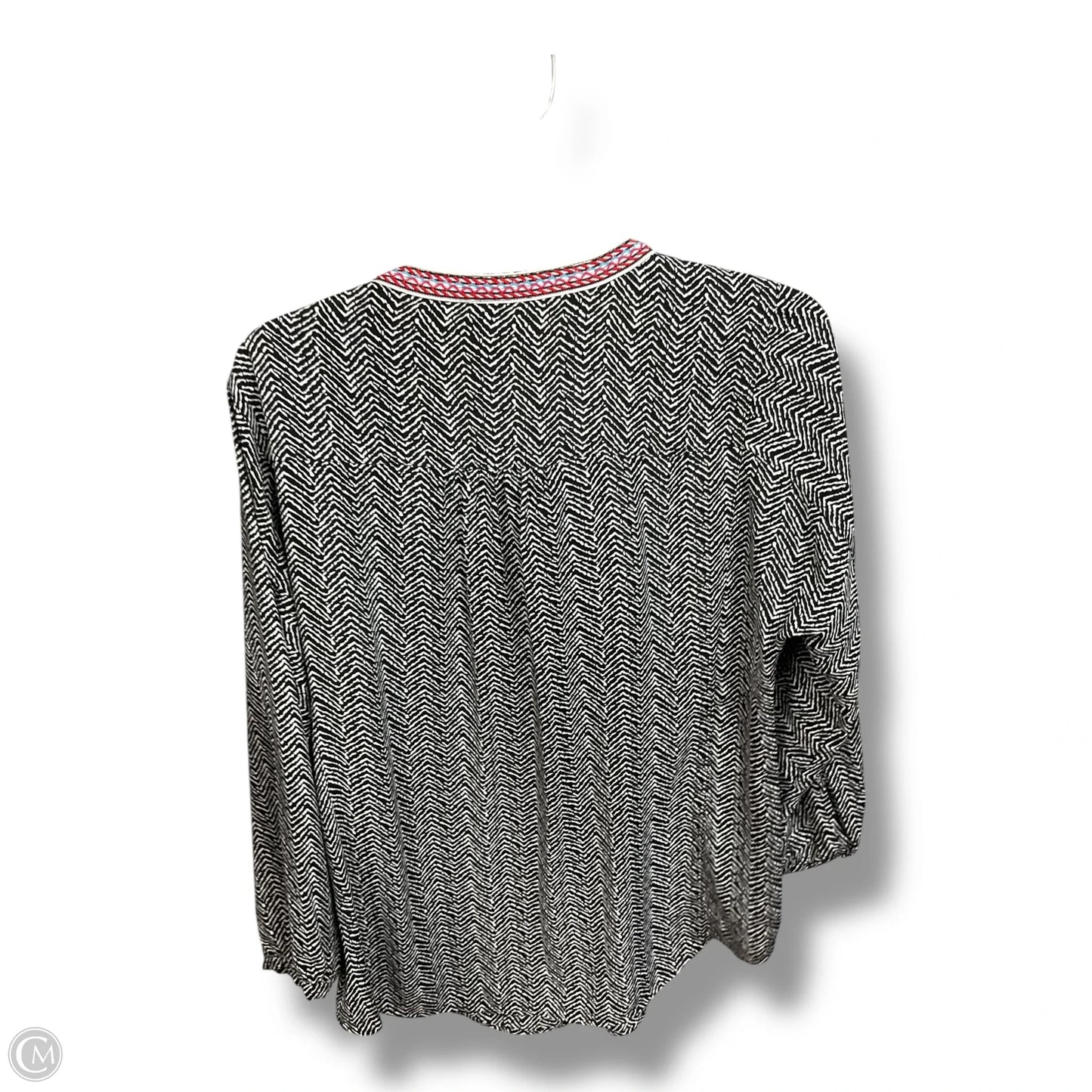 Top Long Sleeve By Dr2 In Black & White, Size: L