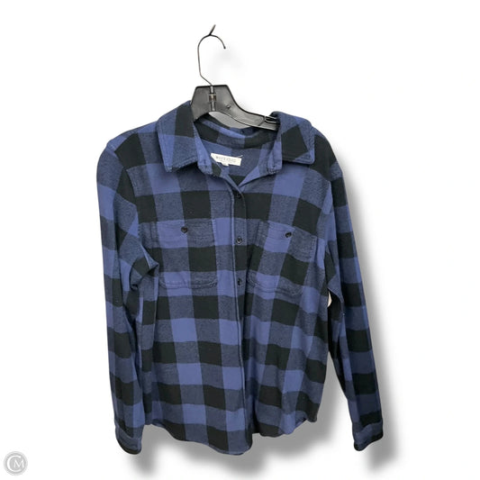 Jacket Shirt By Workshop In Plaid Pattern, Size: L