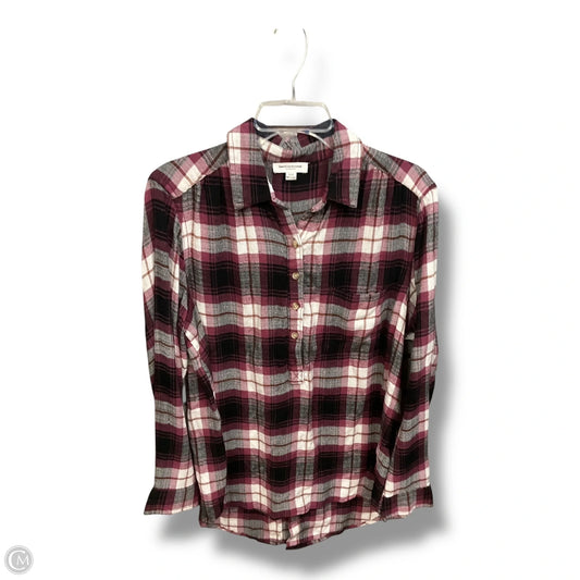 Tunic Long Sleeve By Beachlunchlounge In Plaid Pattern, Size: L