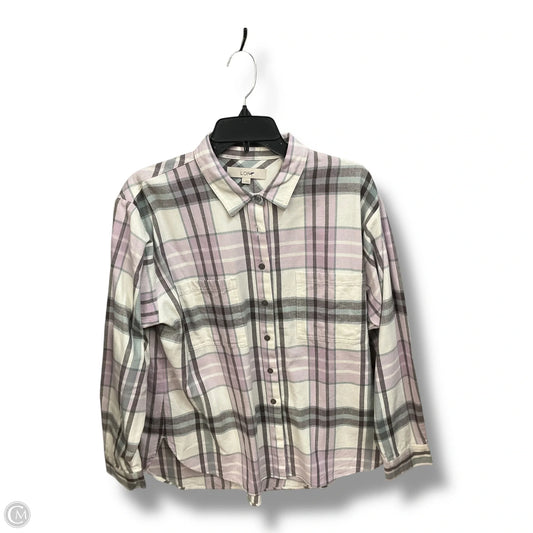 Top Long Sleeve By Loft In Striped Pattern, Size: L