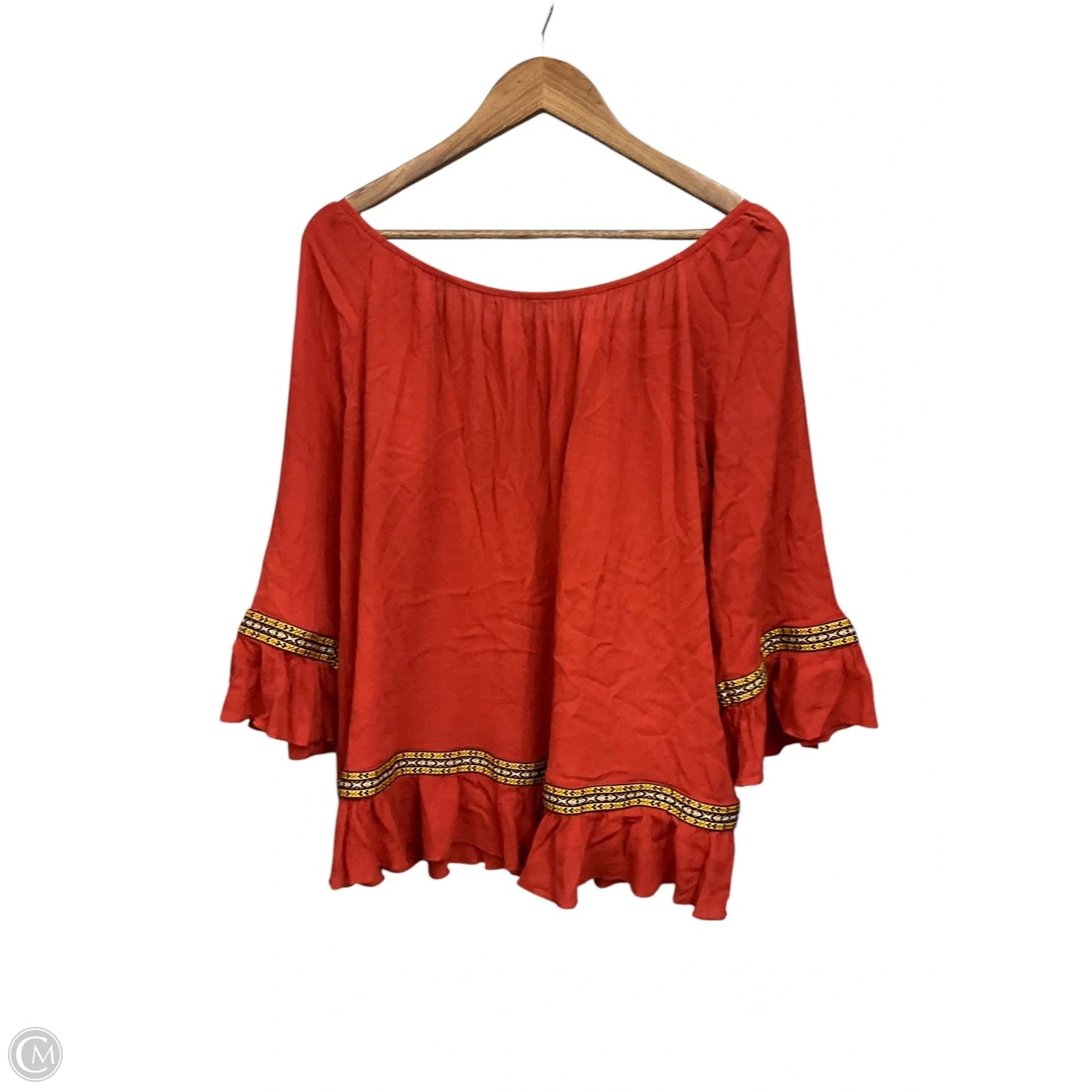 Blouse 3/4 Sleeve By Easel In Orange, Size: M
