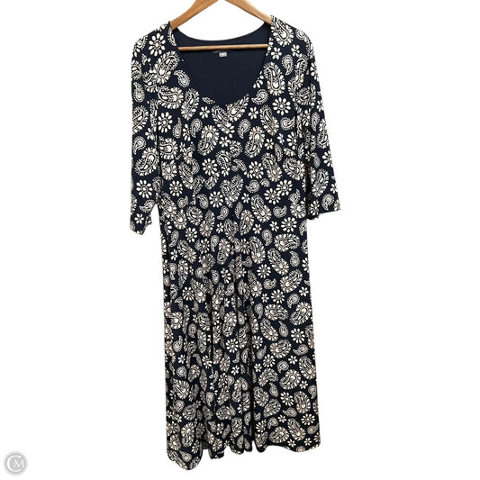 Dress Casual Midi By Connected Apparel In Black, Size: Xl