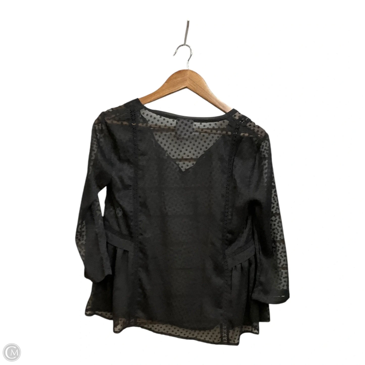 Blouse 3/4 Sleeve By Cmc In Black, Size: S