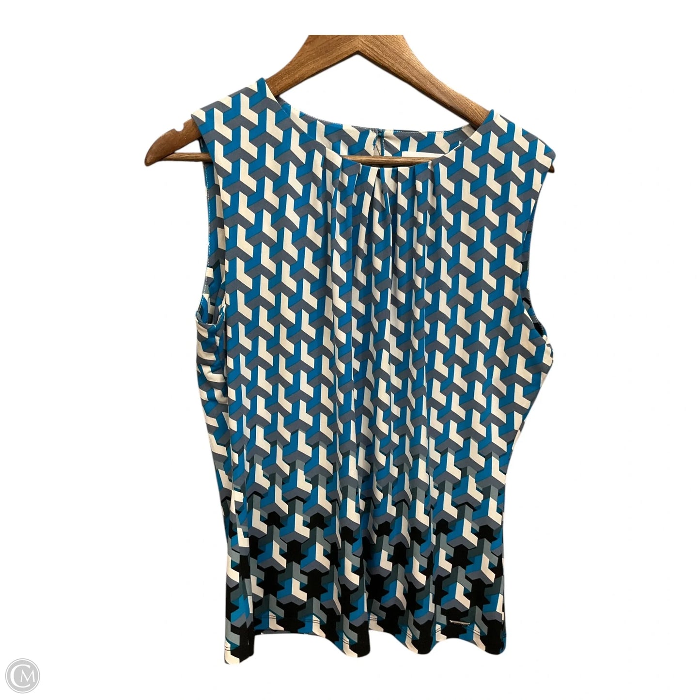 Blouse Sleeveless By Calvin Klein In Geometric Pattern, Size: L