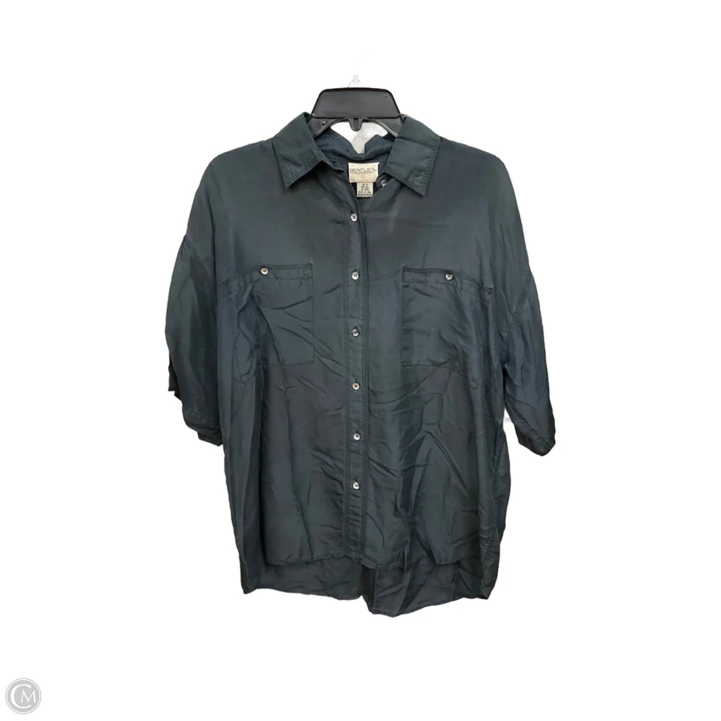 Blouse Short Sleeve By Bentley In Black, Size: M