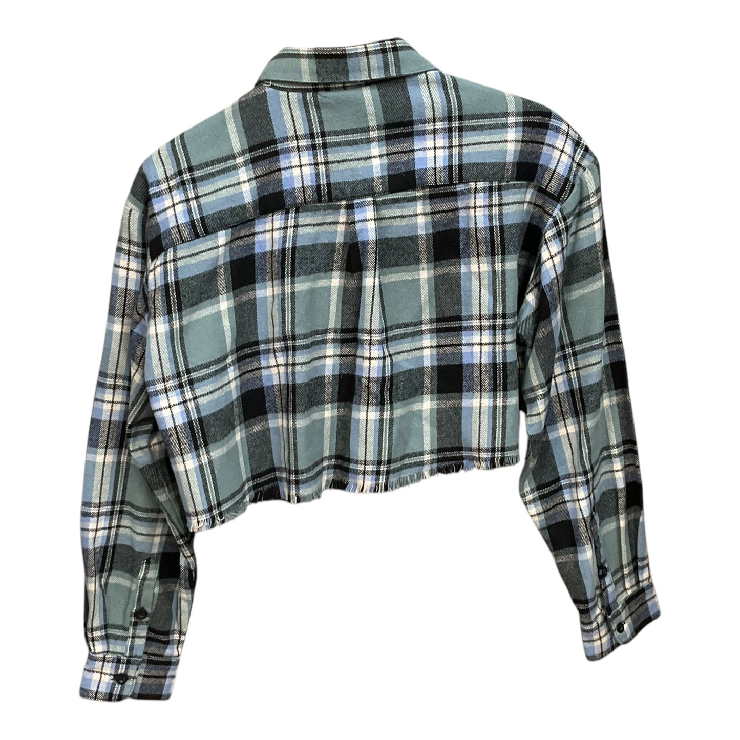 Top Long Sleeve By Forever 21 In Plaid Pattern, Size: S