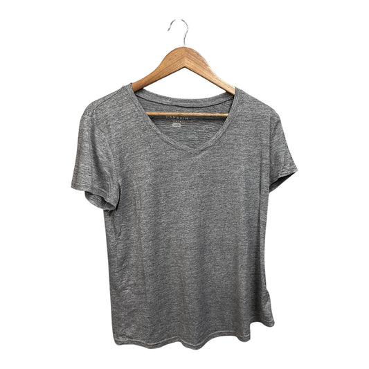 Athletic Top Short Sleeve By Danskin In Grey, Size: L