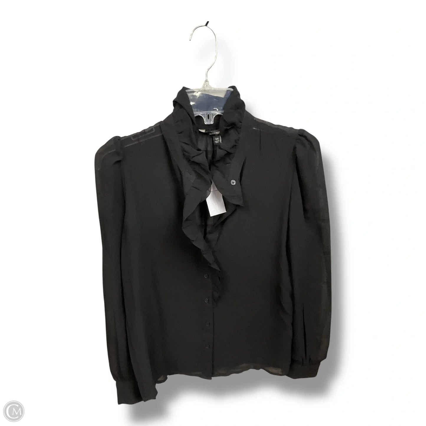 Blouse Long Sleeve By Banana Republic In Black, Size: Xs