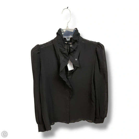 Blouse Long Sleeve By Banana Republic In Black, Size: Xs