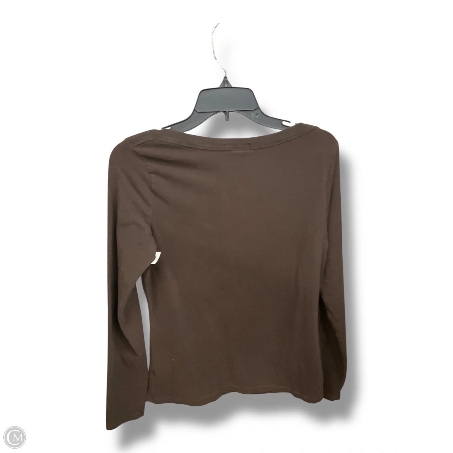 Top Long Sleeve Basic By Gap In Brown, Size: L