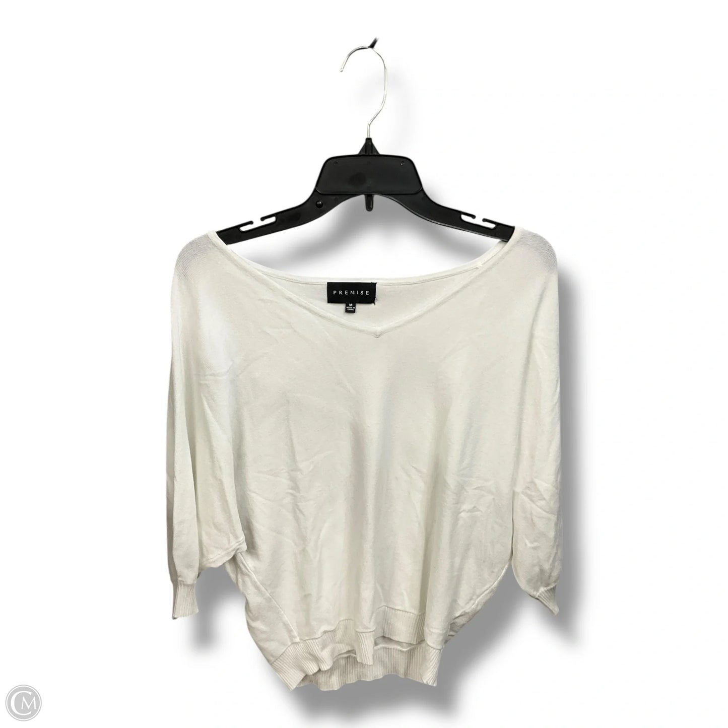 Top Short Sleeve By Premise In White, Size: M
