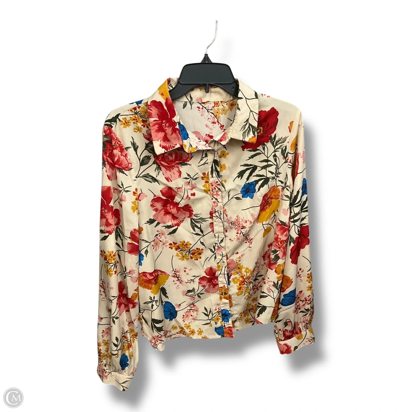 Blouse Long Sleeve By Cmf In Floral Print, Size: L