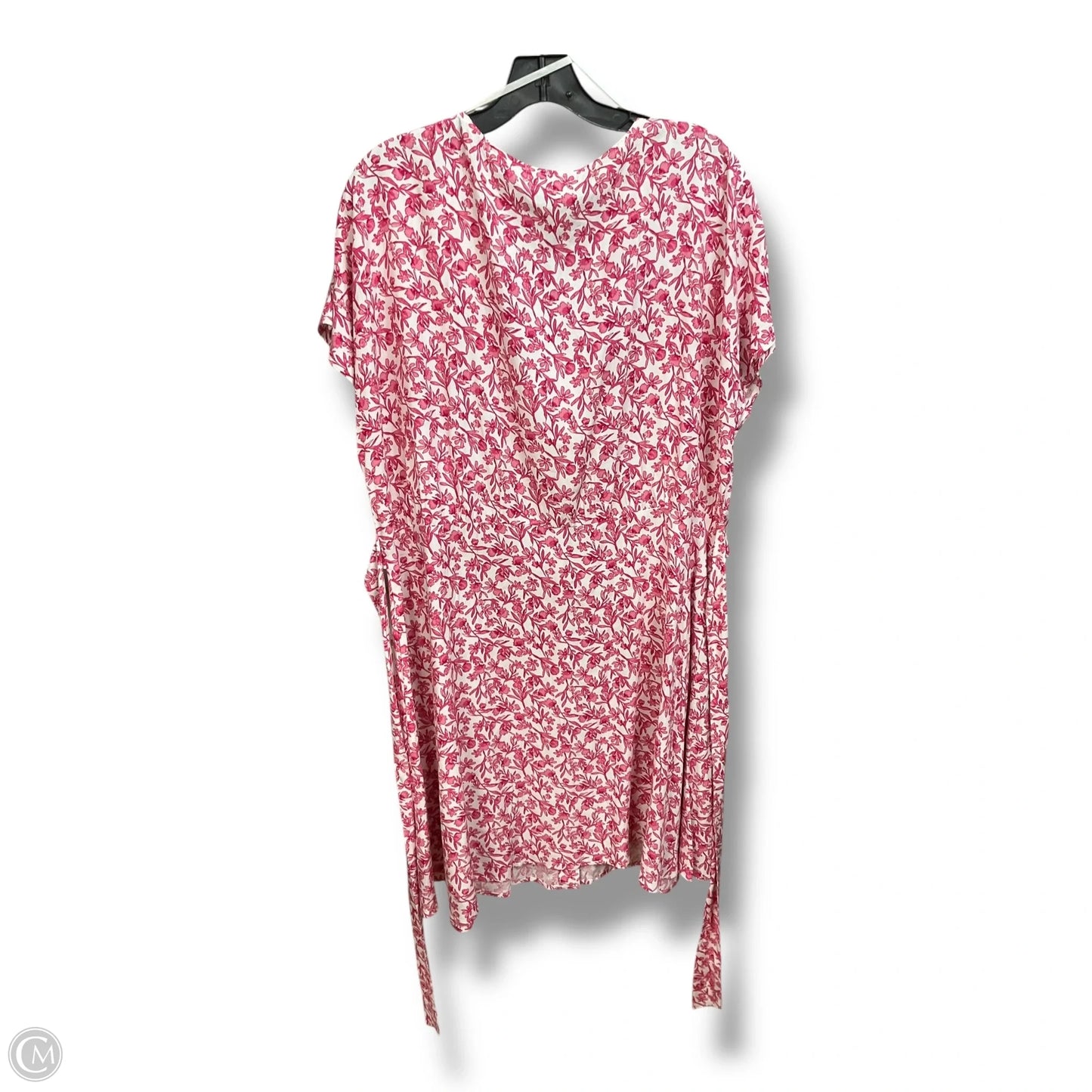 Dress Casual Midi By Falls Creek In Pink & White, Size: 1x