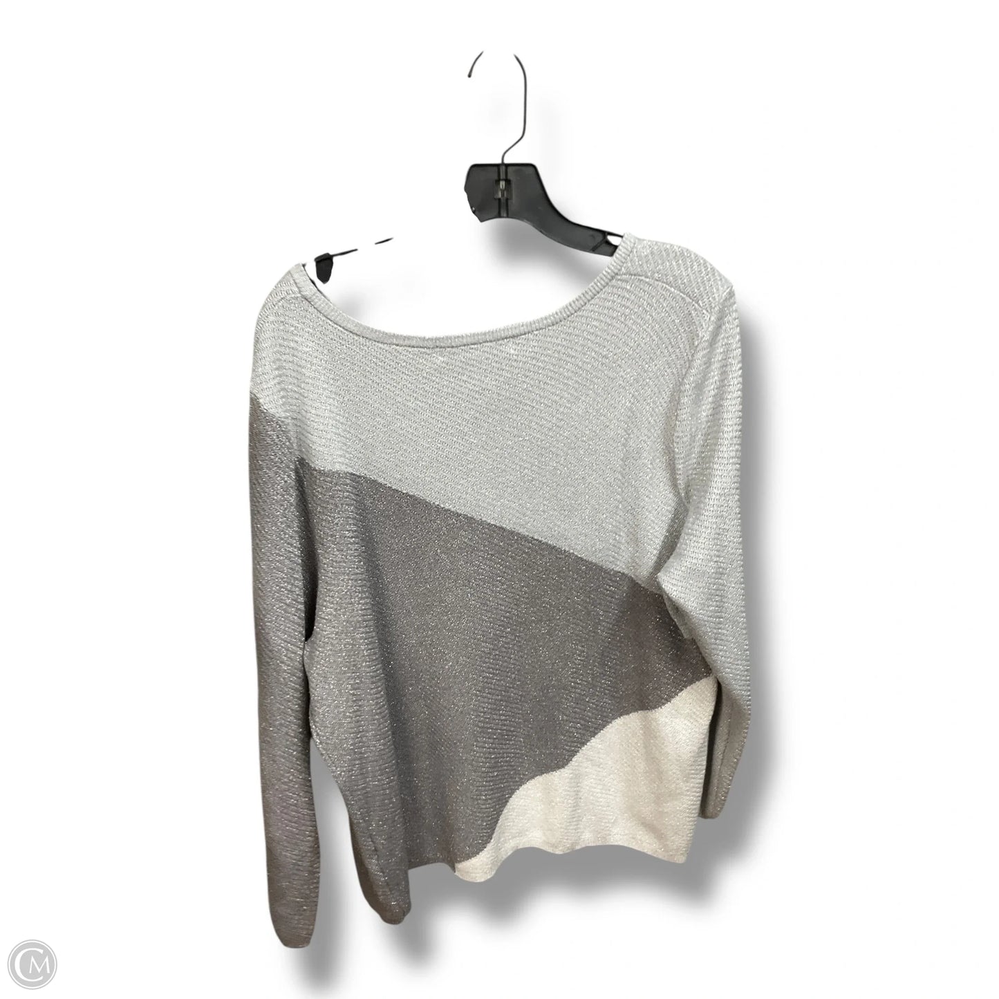Top Long Sleeve By Emaline In Grey & Silver, Size: 2x