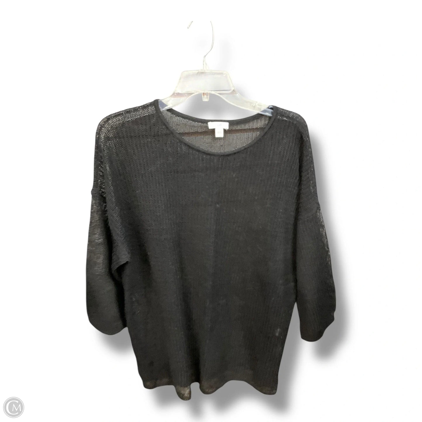 Top 3/4 Sleeve By J. Jill In Black, Size: L