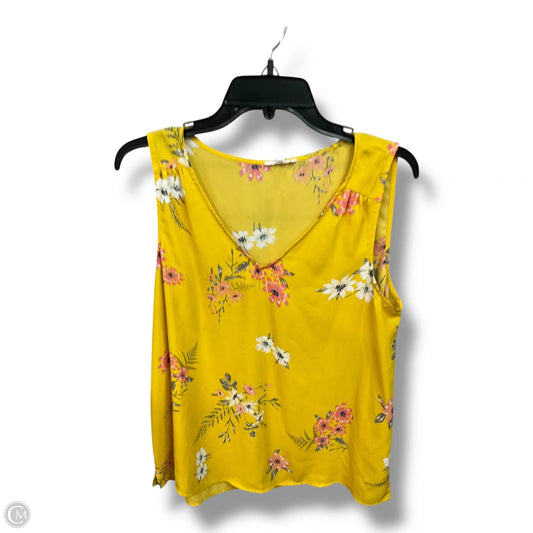 Top Sleeveless By Maurices In Yellow, Size: L
