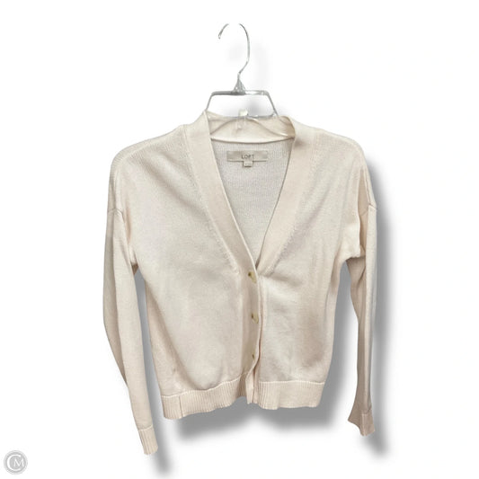 Cardigan By Loft In Ivory, Size: Xs