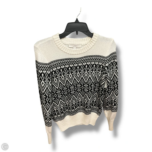 Sweater By Loft In Black & Cream, Size: S