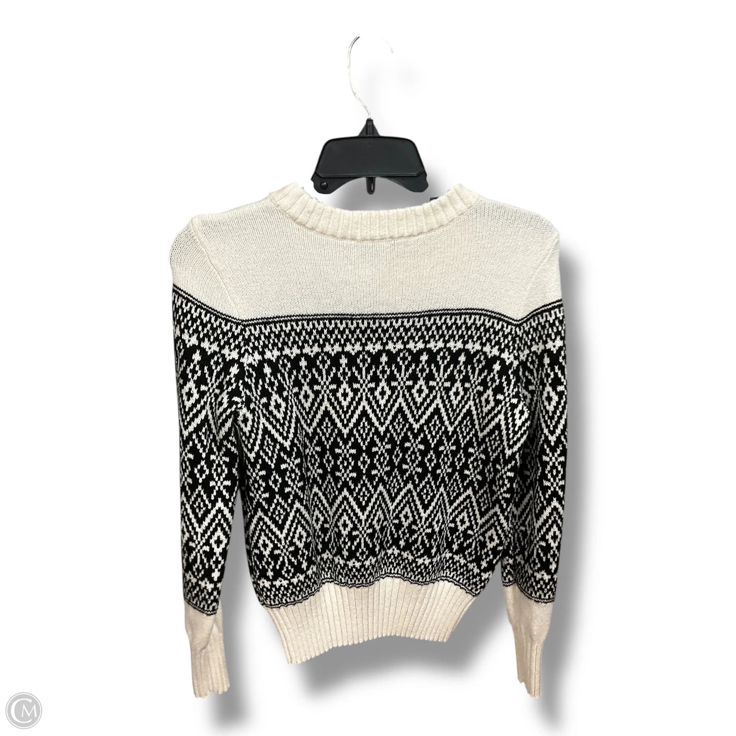 Sweater By Loft In Black & Cream, Size: S