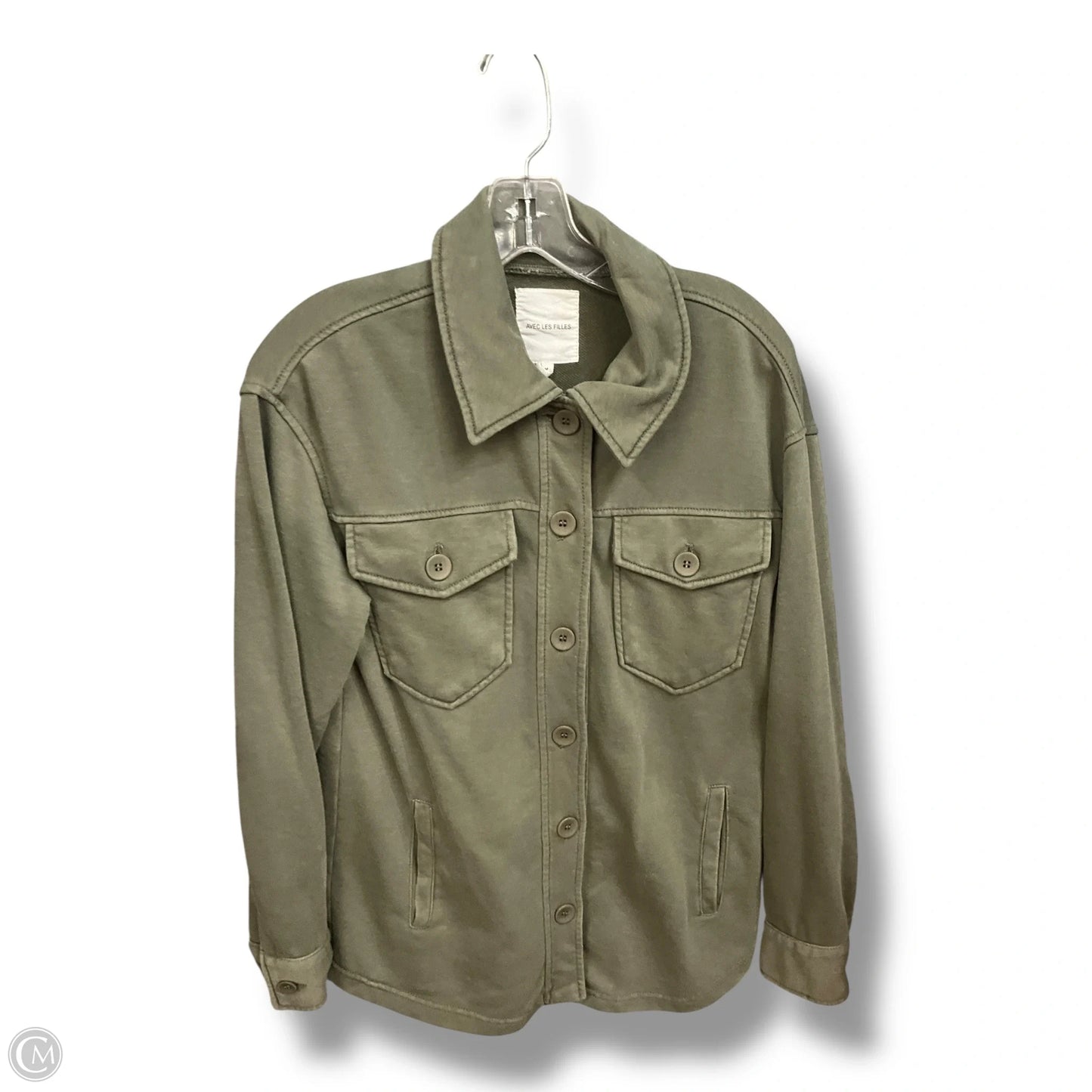 Jacket Shirt By Avec Les Filles In Green, Size: M