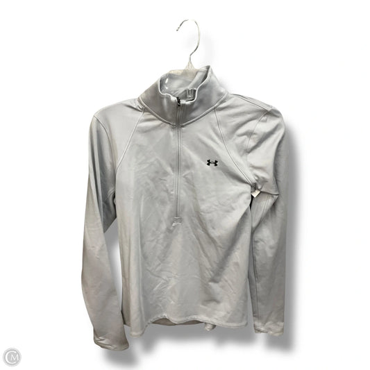 Athletic Top Long Sleeve Collar By Under Armour In Grey, Size: M