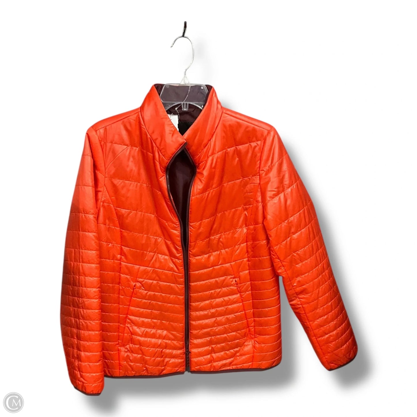Jacket Puffer & Quilted By Talbots In Orange, Size: M