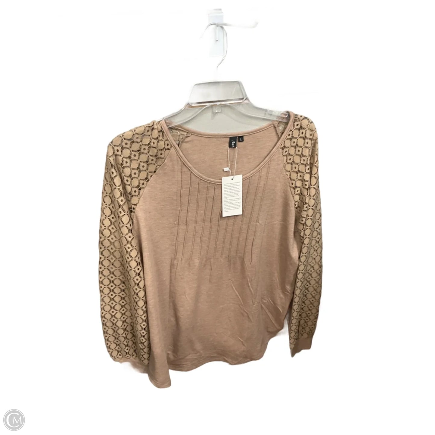 Top Long Sleeve Basic By Automet In Beige, Size: L
