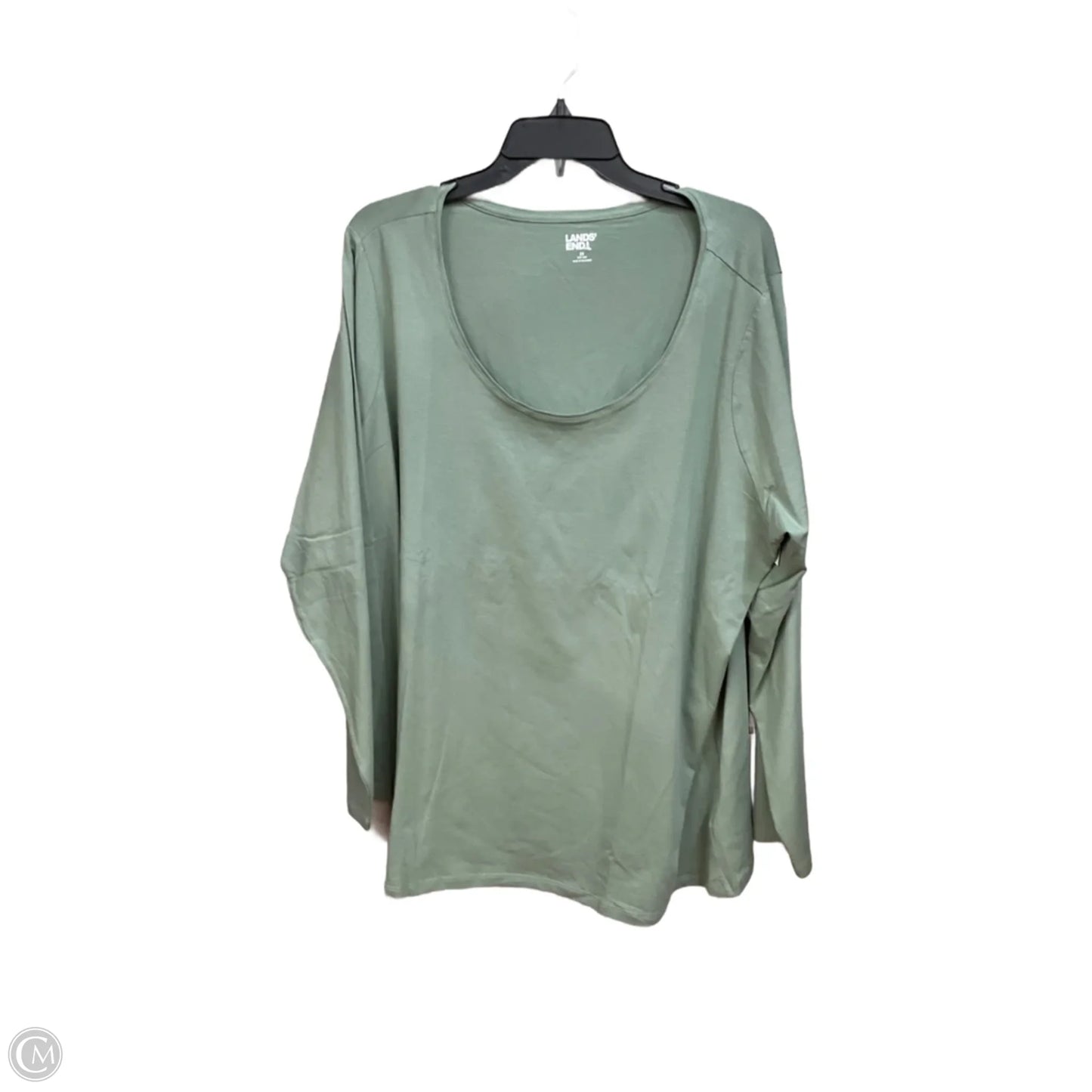 Top Long Sleeve Basic By Lands End In Green, Size: 3x