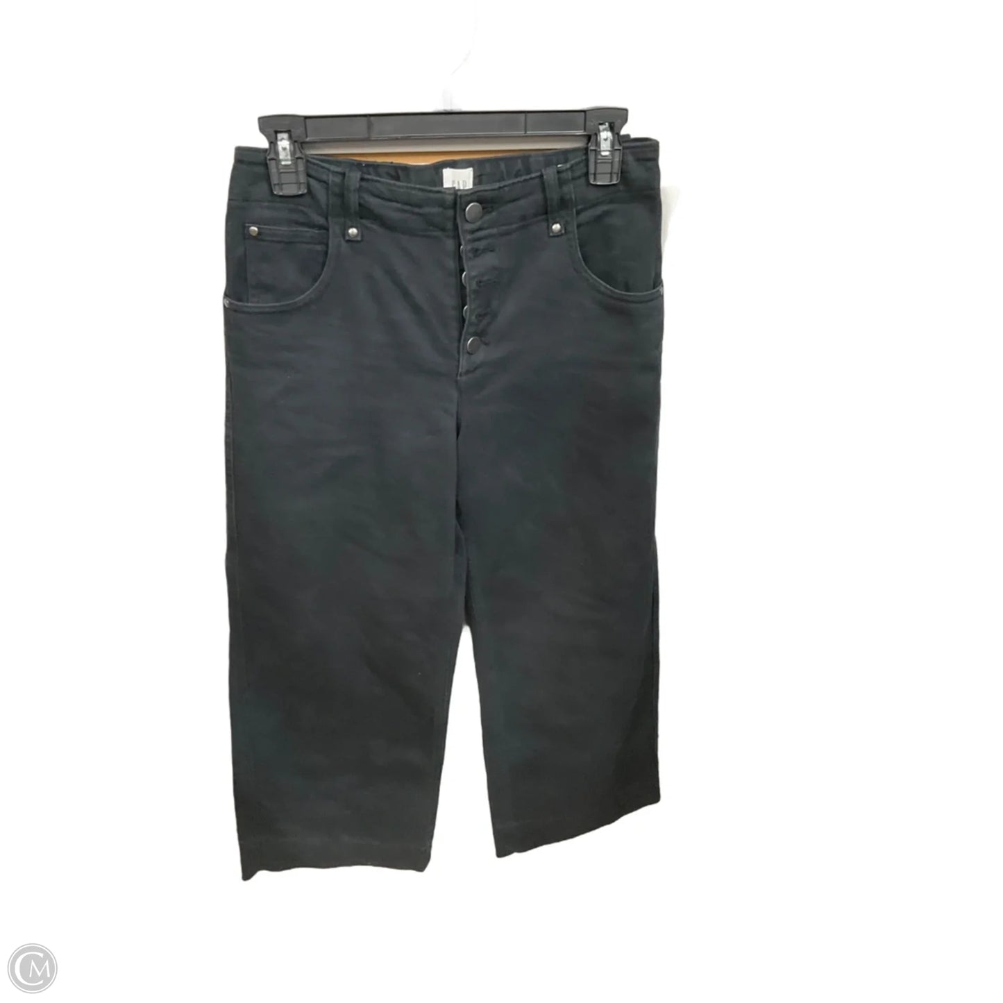 Jeans Wide Leg By Gap In Black Denim, Size: 4