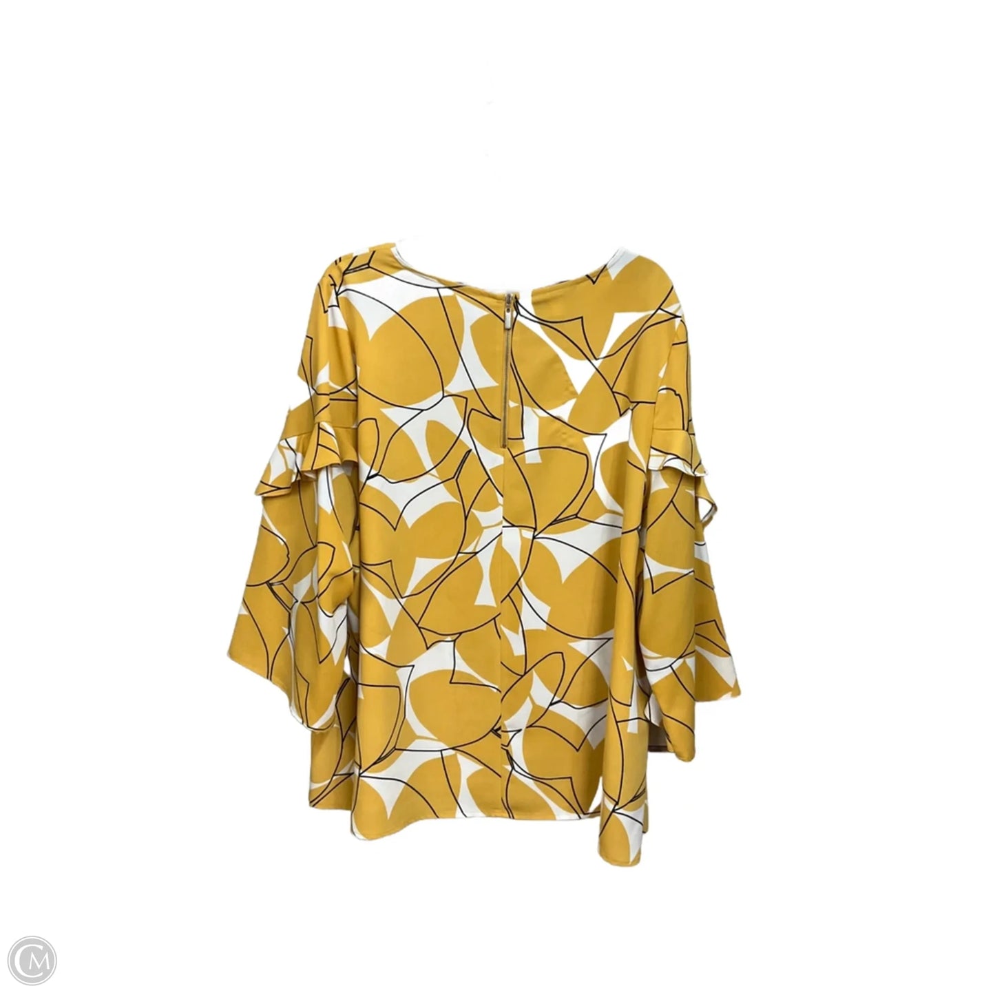 Blouse 3/4 Sleeve By Alfani In Yellow, Size: 3x