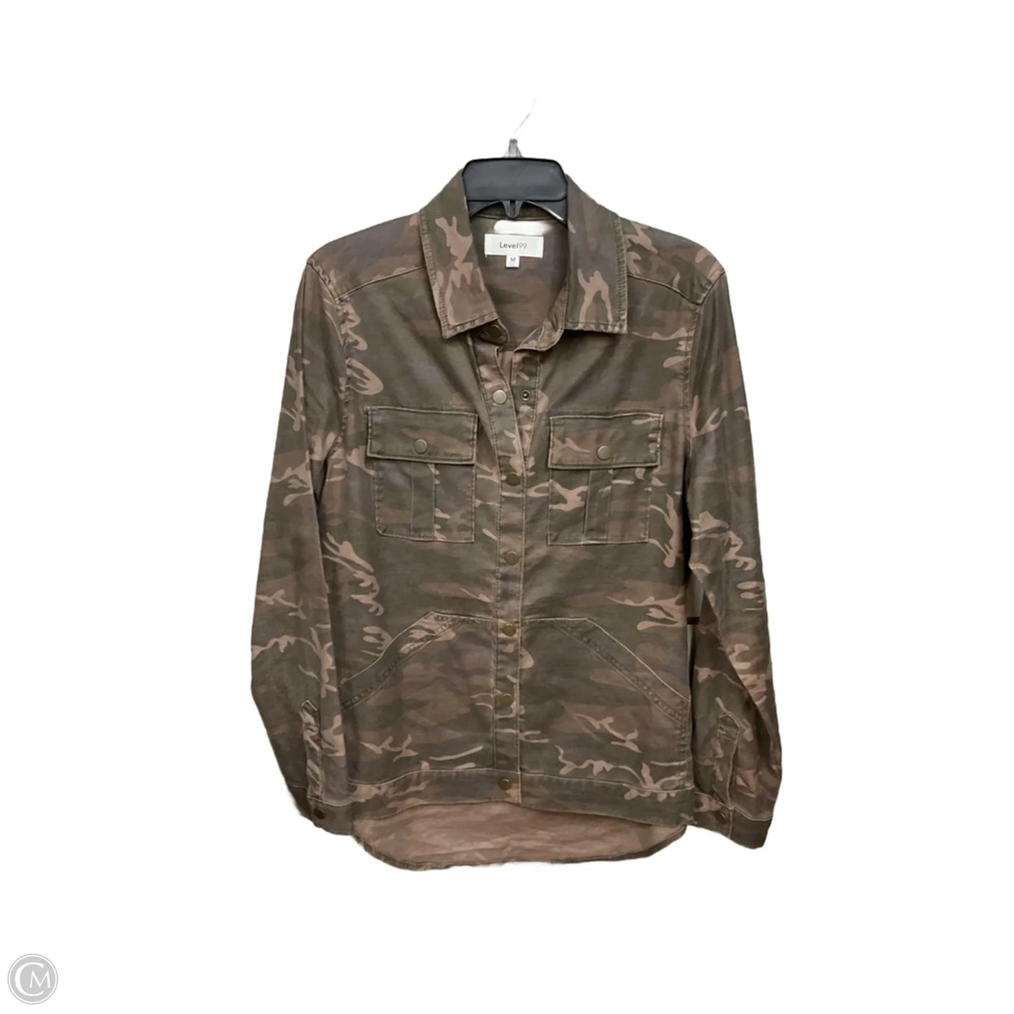 Jacket Shirt By Level 99 In Camouflage Print, Size: M