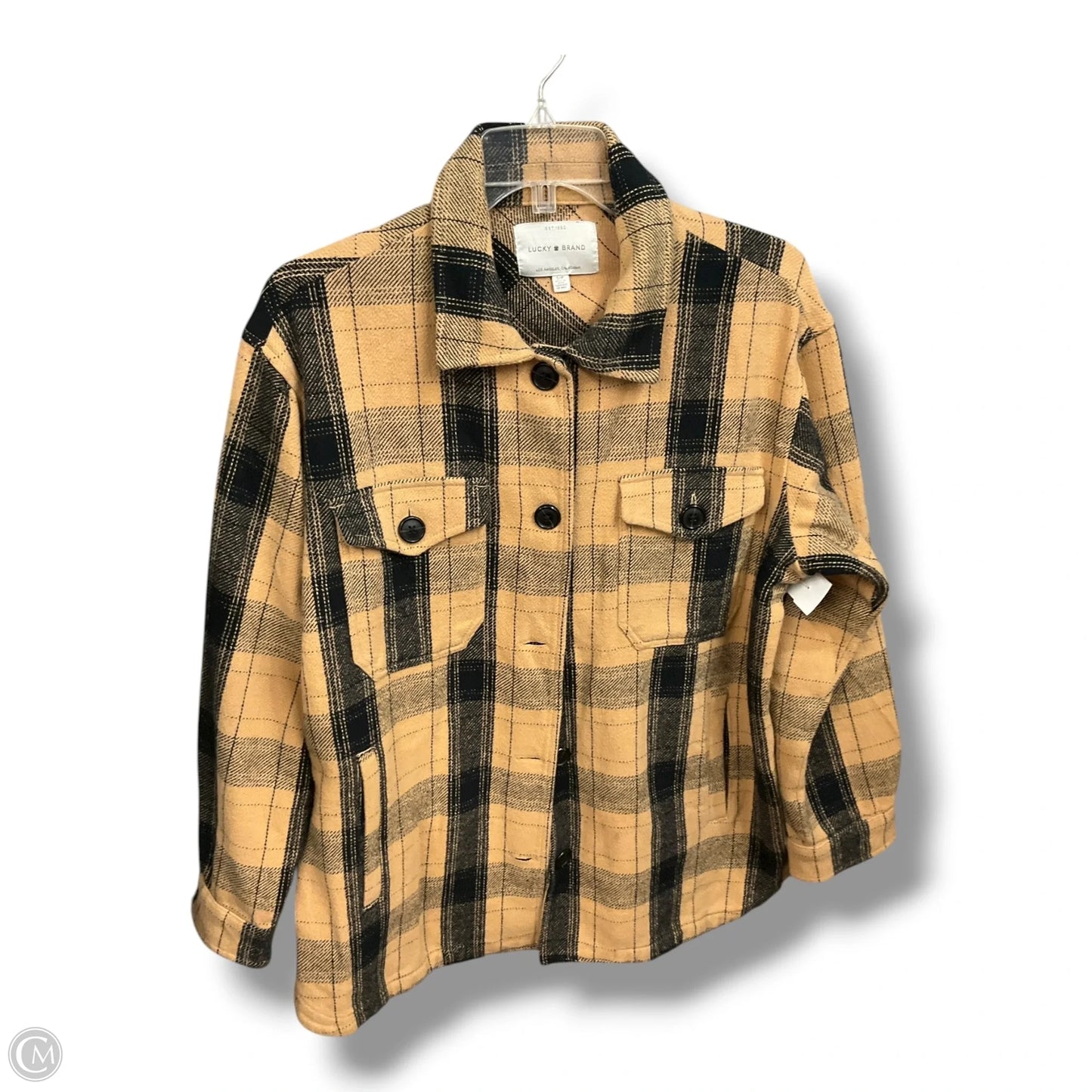 Jacket Shirt By Lucky Brand In Brown, Size: Sp