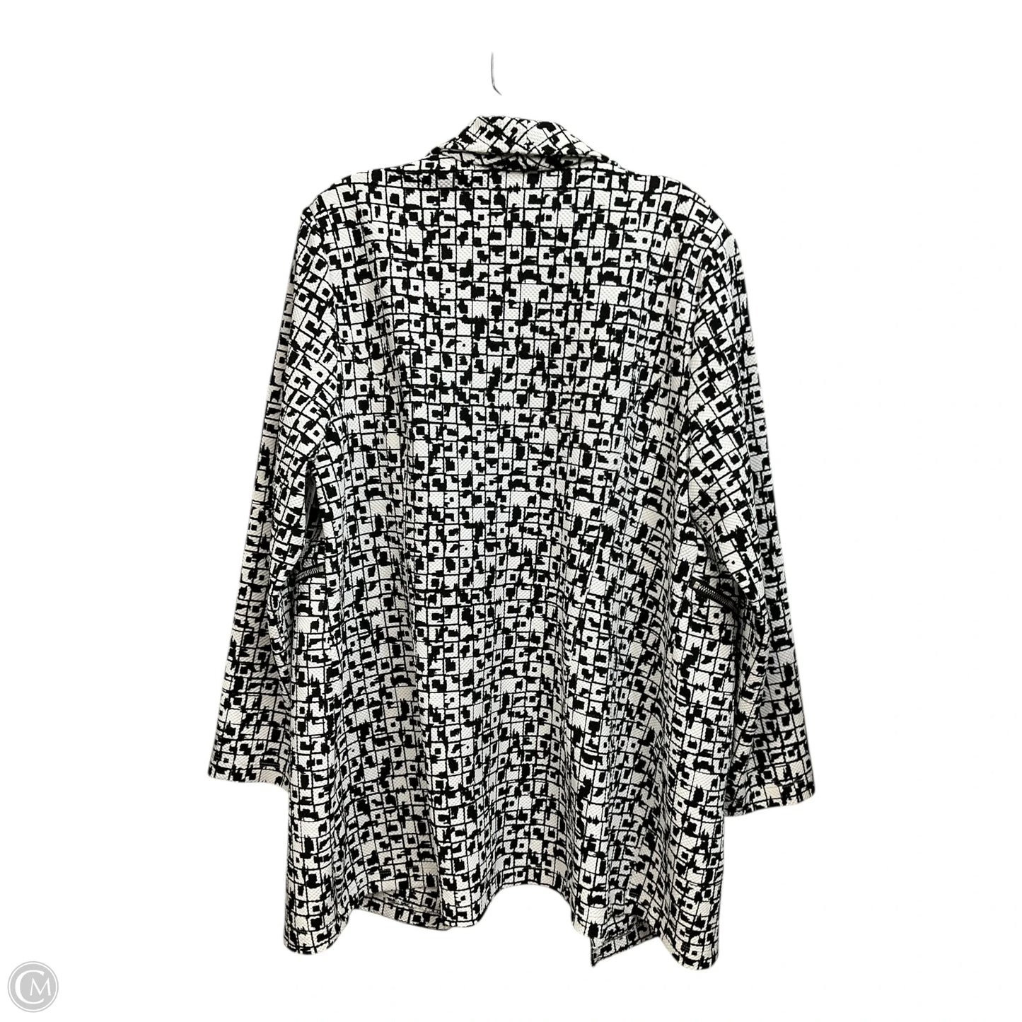 Blazer By Chicos In Black & White, Size: Xl