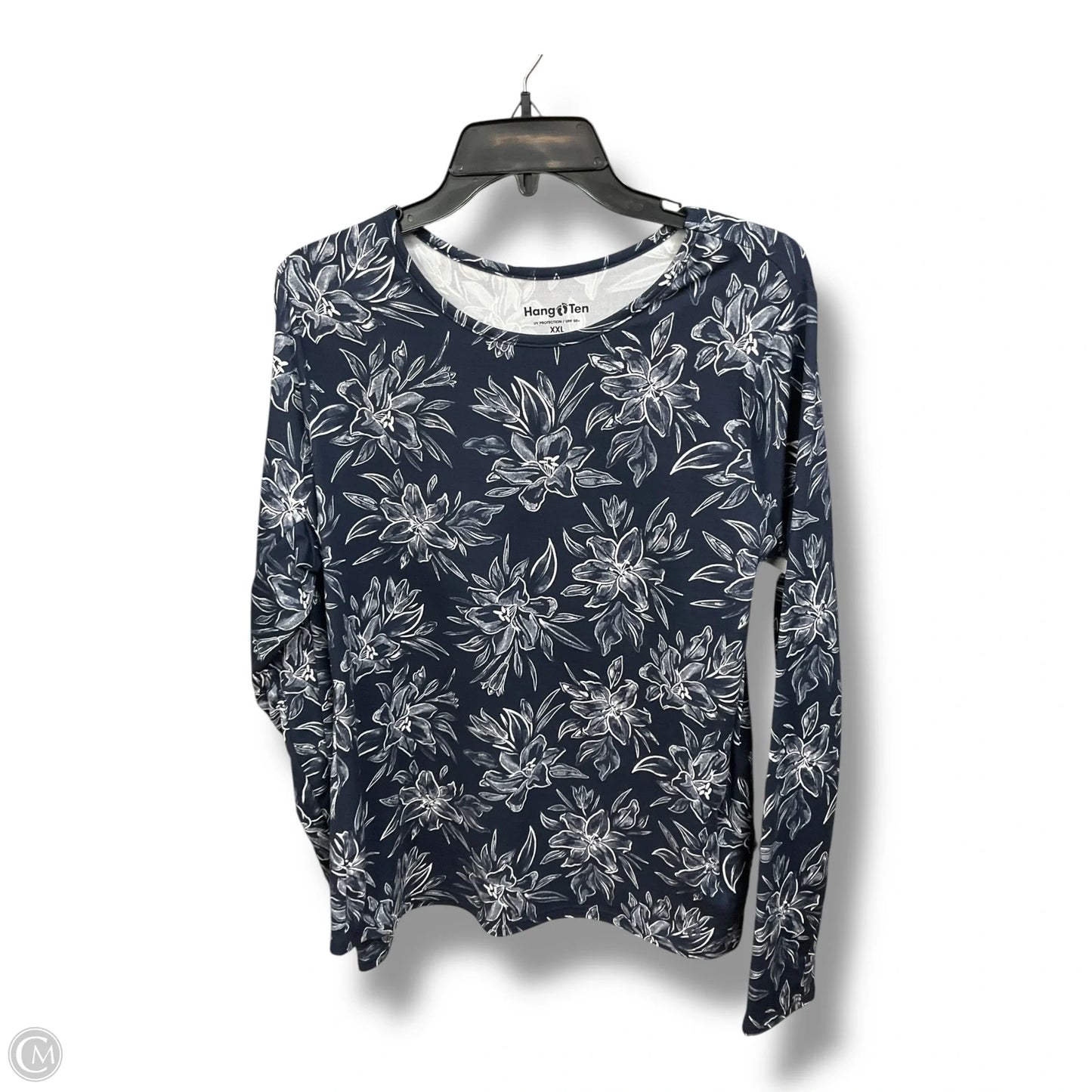 Top Long Sleeve By Hang Ten In Floral Print, Size: Xxl