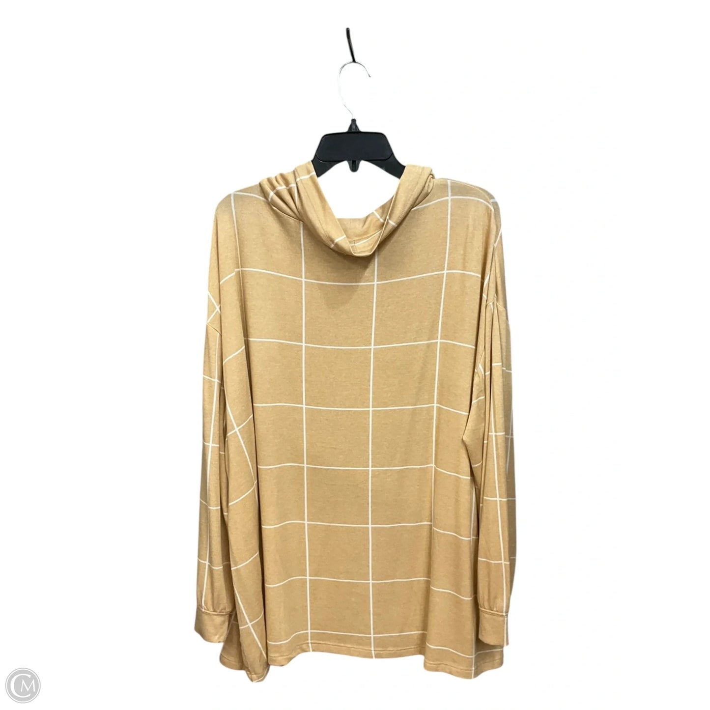 Top Long Sleeve By Lane Bryant In Tan & White, Size: 3x