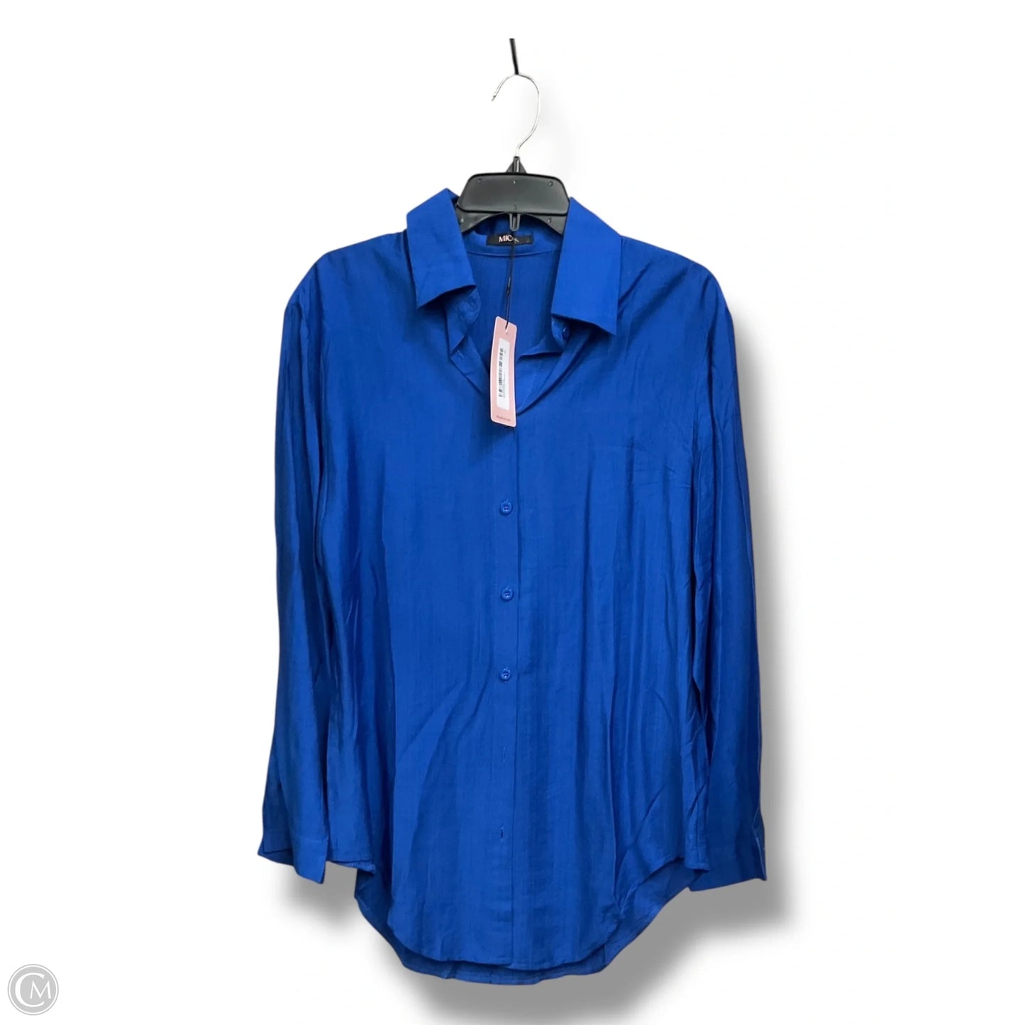 Blouse Long Sleeve By Micas In Blue, Size: L