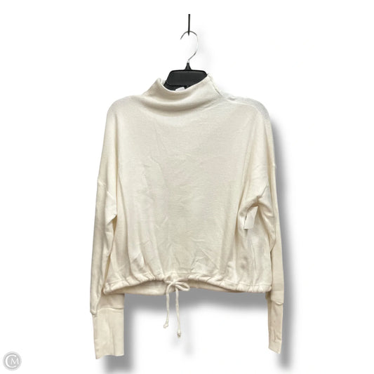 Athletic Top Long Sleeve Collar By Express In Cream, Size: M